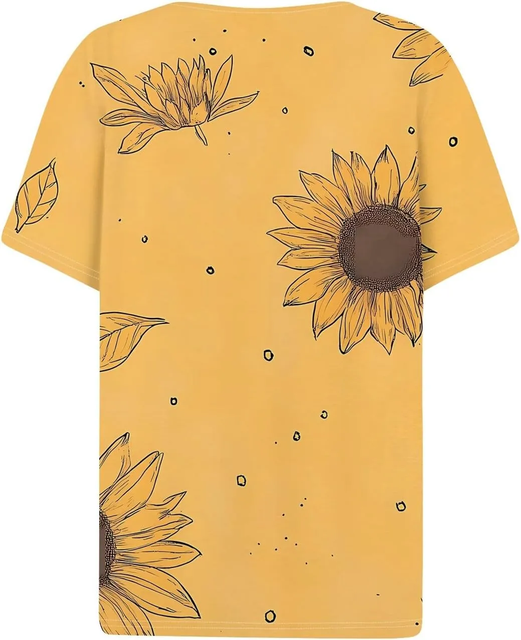 Women'S T-Shirts Button Down Tunic Tops Short Sleeve Floral Blouse Henley V Neck Summer Clothes
